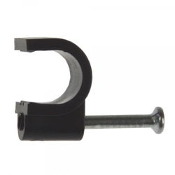 Floop, kulatý držák kabelu KN-7mm černý - 100ks