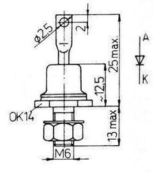 KY195 dioda rychlá 800V/6A/500ns