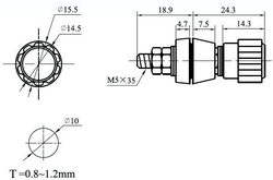 Šroubovací svorka 43mm černá