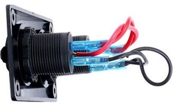 Napájecí zdířka 12V+2xUSB 5V/2,1+1A s rámečkem
