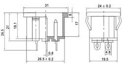 Síťová vidlice  IEC60320 230V na panel /AS04/