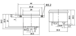 Síťová zásuvka IEC60320 230V na panel s pojistkovým pouzdrem /AS-07/