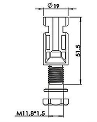 Konektor MC-4-M na panel - male /MC4/