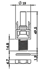 Konektor MC-4-M na panel - female /MC4/