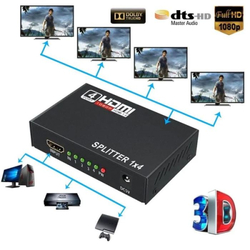 Rozbočovač HDMI 1xIN, 4xOUT, FullHD, s napájením