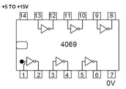 4069 - 6x invertor, DIL14 /CD4069/