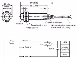 Indukční čidlo - snímač LJ12A3-4-Z/BY PNP