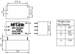 Spínaný zdroj Hi-Link HLK-PM01 5V/0,6A