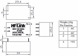 Spínaný zdroj Hi-Link HLK-PM12 3W 12V/0,25A