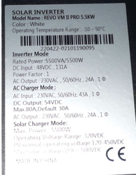 Hybridní měnič napětí REVO VM II PRO 5500-48, 5,5kW/48V - nová gener.