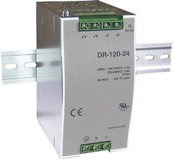 Průmyslový zdroj DR-120-24, 24V=/120W spínaný na DIN lištu