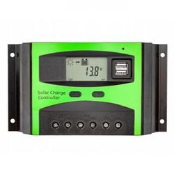 Solární regulátor PWM  12-24V/40A+USB pro Pb baterie, LiFePO4, Li-ion