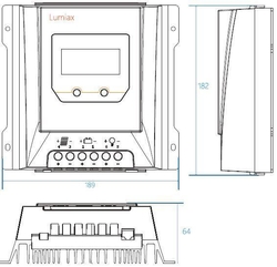 Solární regulátor MPPT Lumiax MT3075-BT, 12-24V/30A, s bluetooth