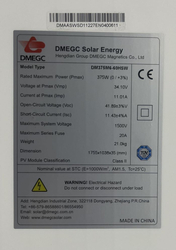 Fotovoltaický solární panel DMEGC 375W, DM375M6-60HBB, 1755x1038x35mm
