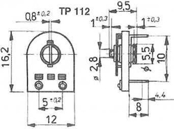 6k8 - TP012, trimr cermetový ležatý RM5x10mm