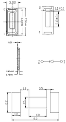 LED SMD 7030 bílá 6500K, 6V, 1W 120°