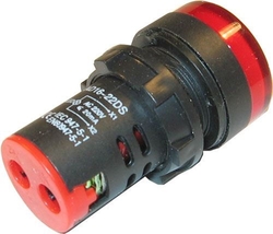 Kontrolka 230V LED 29mm AD16-22DS, červená