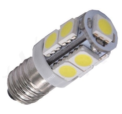 Žárovka LED E10 12V / 2W, bílá, 9xSMD5050