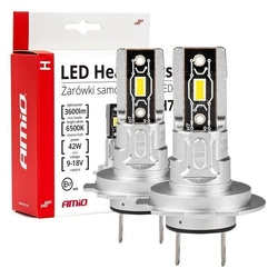 Žárovka LED H7 MINI 9-18V 42W  bílá, 2ks AMIO