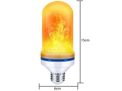 Žárovka LED E27  230V/9W, teplá bílá, imitující plamen