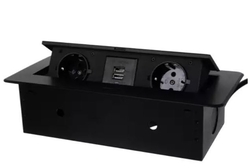 Zásuvka výklopná 2x zásuvka, 2x USB, 1,9 m černá Izoxis