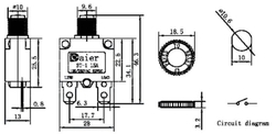 Nadproudový tepelný jistič ST-1 250VAC/5A nebo 32VDC/5A