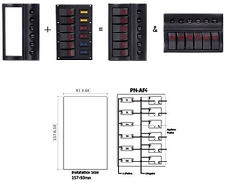 Panel PN-AF6 se 6 vypínači a pojistkami