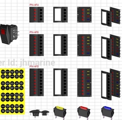 Panel PN-AF8 s 8 vypínači a pojistkami