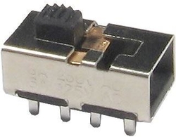 Přepínač posuvný KBB45-2P3W, ON-ON-ON 2pol. 250V/0,5A