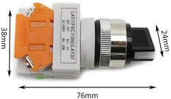 Přepínač otočný LAY7 (Y090-20X/21), ON-OFF 2.pólový 250V/6A