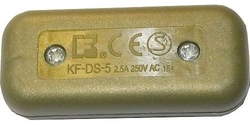 Vypínač mezišňůrový dvoupólový DS-5, 250V/2,5A zlatý