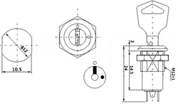 Přepínač s klíčem OFF-ON 125V/1A