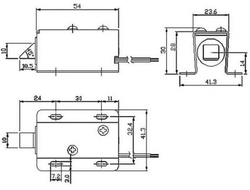 Elektrický zámek LY-03, 24VDC 0,8A