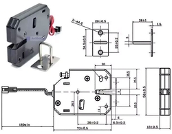 Elektrický zámek XG-07C 12VDC 1,8A s kontrolním kontaktem