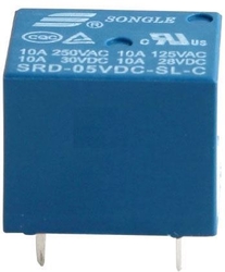 Relé Songle SRD-05VDC-SL-C 5V, přepínací kontakt 250VAC/10A