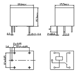 Relé Songle SRD-05VDC-SL-C 5V, přepínací kontakt 250VAC/10A