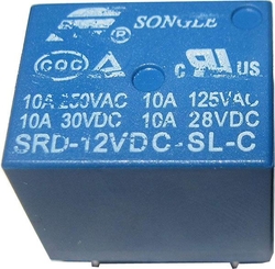 Relé Songle SRD-12VDC-SL-C 12V, přepínací kontakt 250VAC/10A