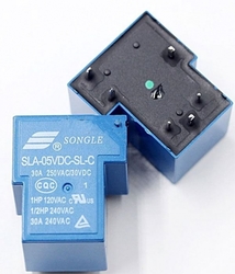 Relé Songle SLA-12VDC-SL-C 12V, přepínací kontakt 250VAC/30A