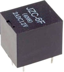 Relé JZC-6F1C (4098) 5V 28VDC/2A(230VAC/1A) 19x16x15mm