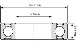 Kuličkové ložisko MR105, 10x4mm na hřídel 5mm