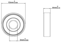 Kuličkové ložisko 623ZZ,10x4mm na hřídel 3mm