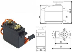 Servo MG995 180° 12kg, kovové převody