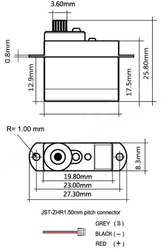 Servo plastové miniaturní GH-S37A 90° 3,7g, převody z nylonu