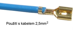 Faston-zdířka 6,3mm, kabel 1-2,5mm2, prolis, balení 100ks