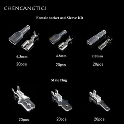 Sada fastonů 2,8; 4,8; 6,3mm s krytkami - 180ks