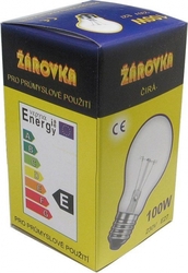 Žárovka čirá 230V/100W E27 pro průmyslové použití