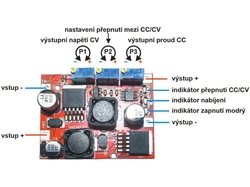 Napájecí modul, step-up/step-down měnič CC/CV 3A /DC-DC nabíječka/
