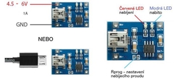 Nabíječka Li-Ion článku 1A, modul s IO TP4056