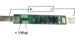 Ochranný obvod pro 1 Li-Ion článek 18650, proud do 6A, páskové vývody