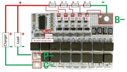 Ochranný obvod a balancér pro 4 LiFePO4 články, proud do 100A